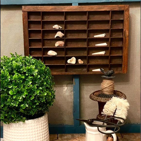 VINTAGE Printer's Drawer - Rustic Wood Tray